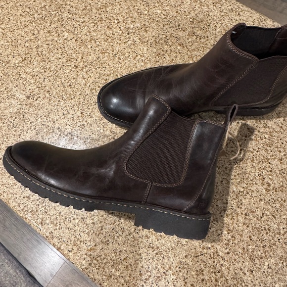 Born Dark Brown Leather Men's Boots 10.5 - Picture 3 of 11